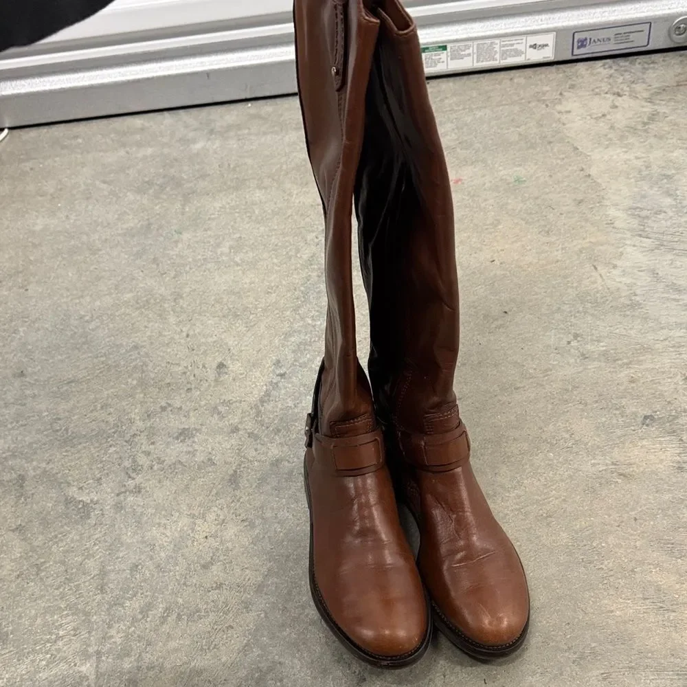 Tory Burch Chestnut Leather Tall Boots